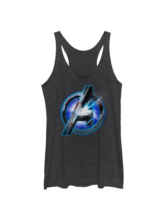 Women's Marvel Avengers: Endgame High Tech Logo Racerback Tank Top Black Heather Large