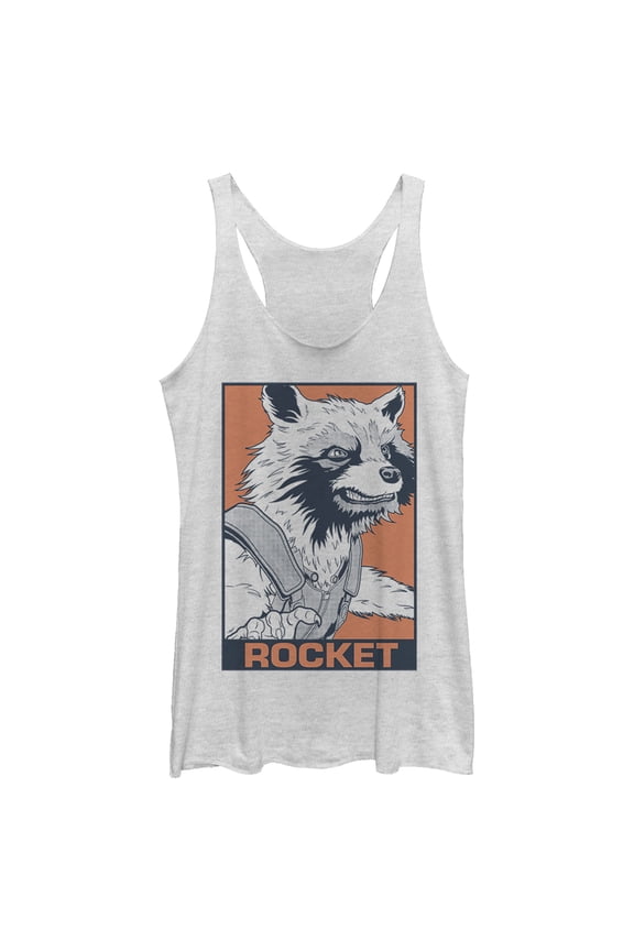 Women's Marvel Avengers: Endgame Rocket Ready Racerback Tank Top White Heather Medium