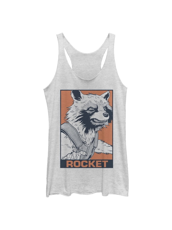 Women's Marvel Avengers: Endgame Rocket Ready Racerback Tank Top White Heather X Small