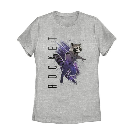 Women's Marvel Avengers: Endgame Rocket Starry Streak Graphic Tee Athletic Heather Medium