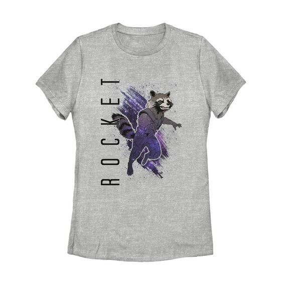 Women's Marvel Avengers: Endgame Rocket Starry Streak  Graphic Tee Athletic Heather Small