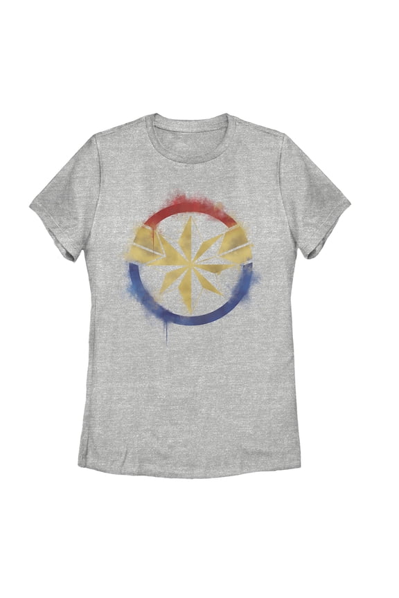 Women's Marvel Avengers: Endgame Smudged Captain Marvel Graphic Tee Athletic Heather Large