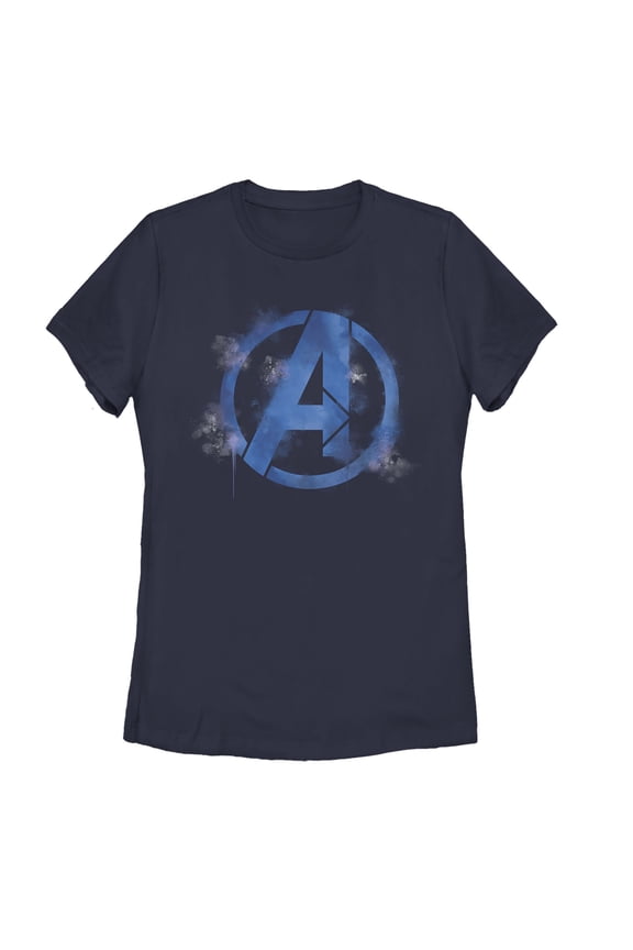 Women's Marvel Avengers: Endgame Smudged Logo Graphic Tee Navy Blue Small