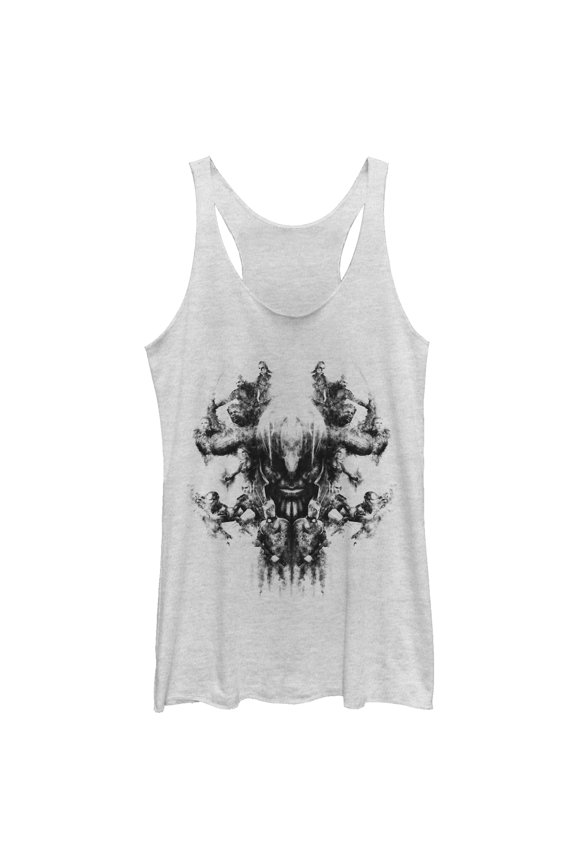 Women's Marvel Avengers: Endgame Thanos Inkblot Test Racerback Tank Top White Heather Medium