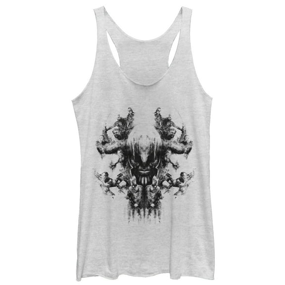 Women's Marvel Avengers: Endgame Thanos Inkblot Test  Racerback Tank Top White Heather X Large