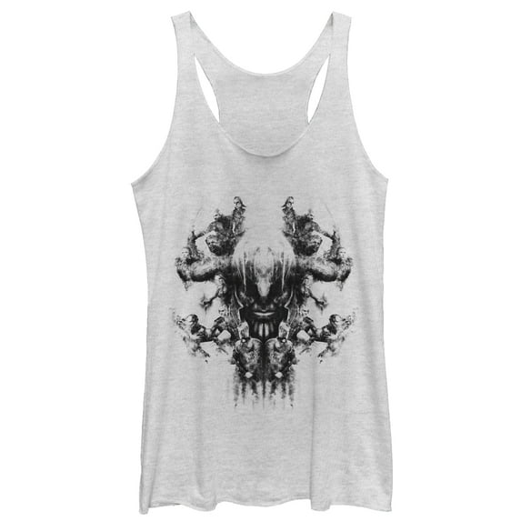 Women's Marvel Avengers: Endgame Thanos Inkblot Test Racerback Tank Top White Heather X Large