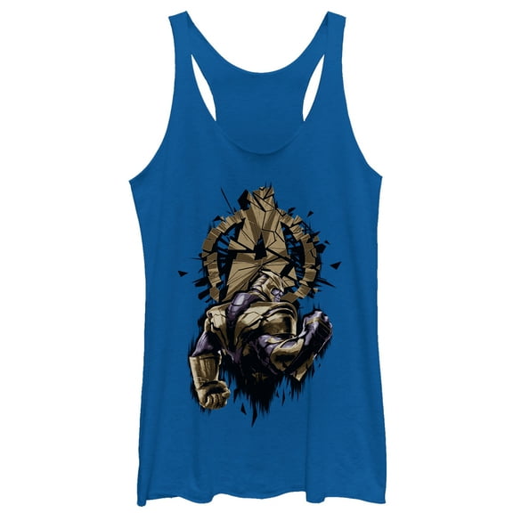 Women's Marvel Avengers: Endgame Thanos Shatter  Racerback Tank Top Royal Blue Heather Large