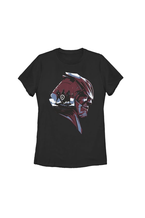 Women's Marvel Avengers: Endgame Thanos Silhouette Graphic Tee Black Medium