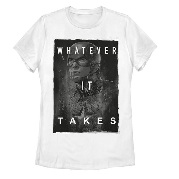 Women's Marvel Avengers: Endgame Whatever It Takes Captain America  Graphic Tee White X Large