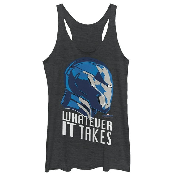 Women's Marvel Avengers: Endgame Whatever It Takes Stark Profile Racerback Tank Top Black Heather 2X Large