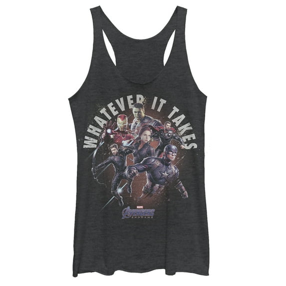 Women's Marvel Avengers: Endgame Whatever It Takes Team Racerback Tank Top Black Heather Medium