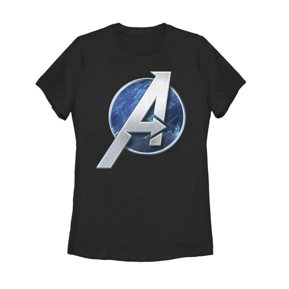 Women's Marvel Avengers Game Classic Logo  Graphic Tee Black Small