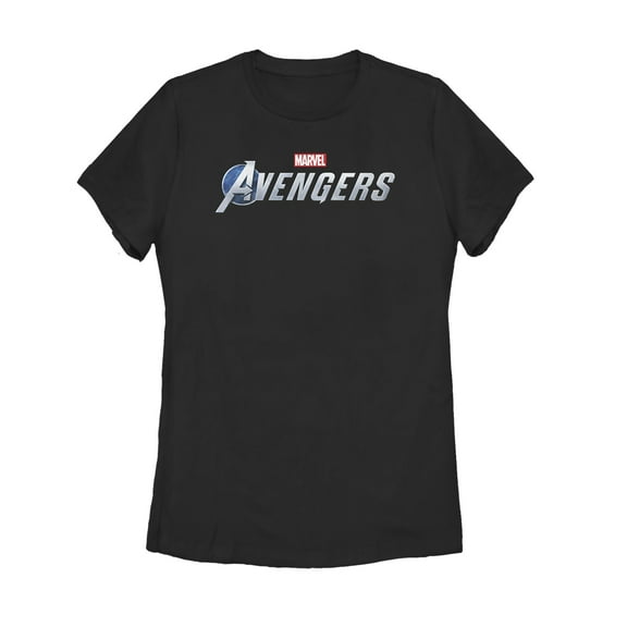 Women's Marvel Avengers Game Text Logo Graphic Tee Black Small