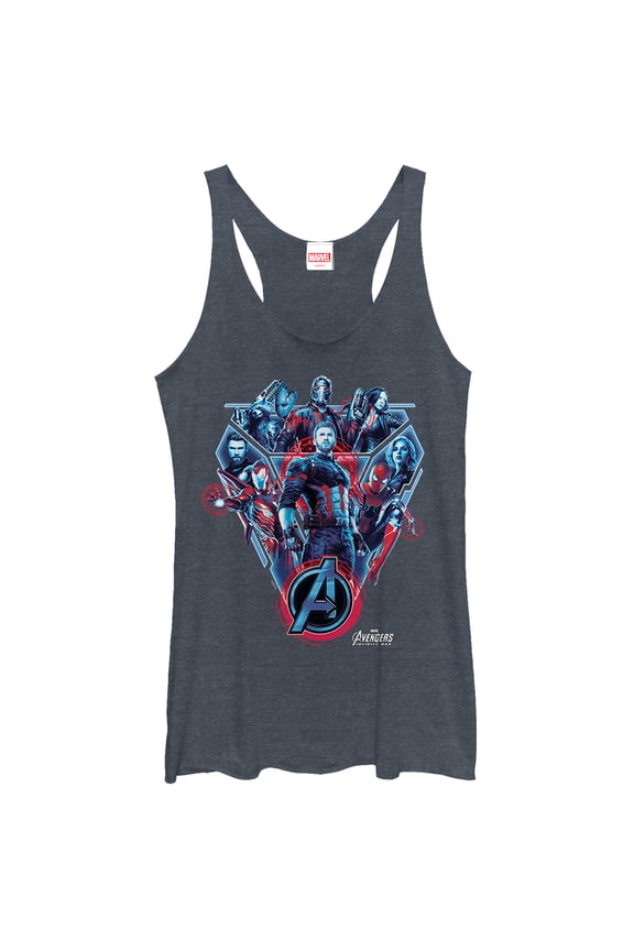 Women's Marvel Avengers: Infinity War Armor  Racerback Tank Top Navy Blue Heather X Large