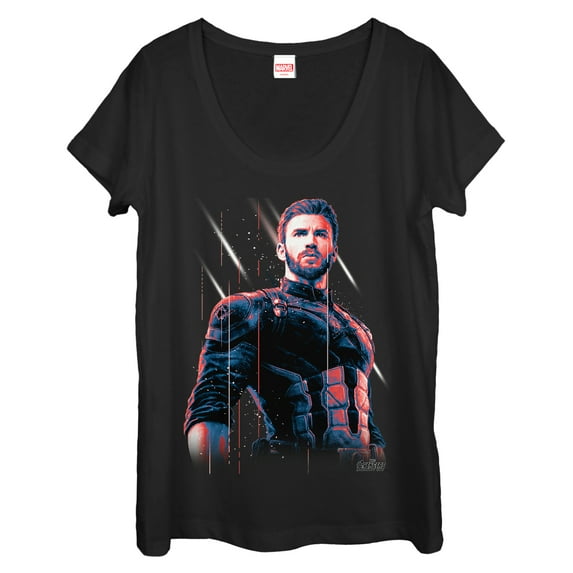 Women's Marvel Avengers: Infinity War Captain Streak Scoop Neck Black Medium