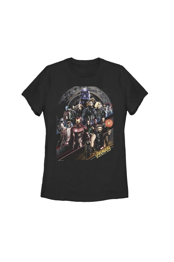 Women's Marvel Avengers: Infinity War Character Scene Graphic Tee Black Small