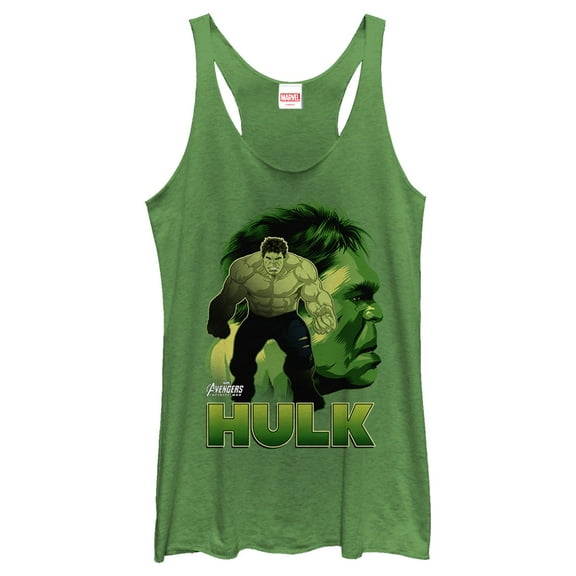Women's Marvel Avengers: Infinity War Hulk View Racerback Tank Top Envy Green X Small