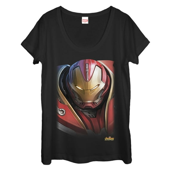 Women's Marvel Avengers: Infinity War Hulkbuster Scoop Neck Black 2X Large