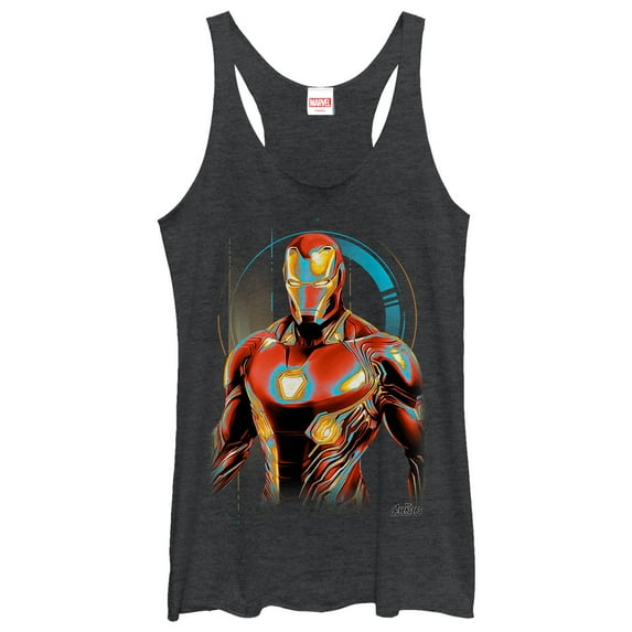 Women's Marvel Avengers: Infinity War Iron Man Future Racerback Tank Top Black Heather X Large