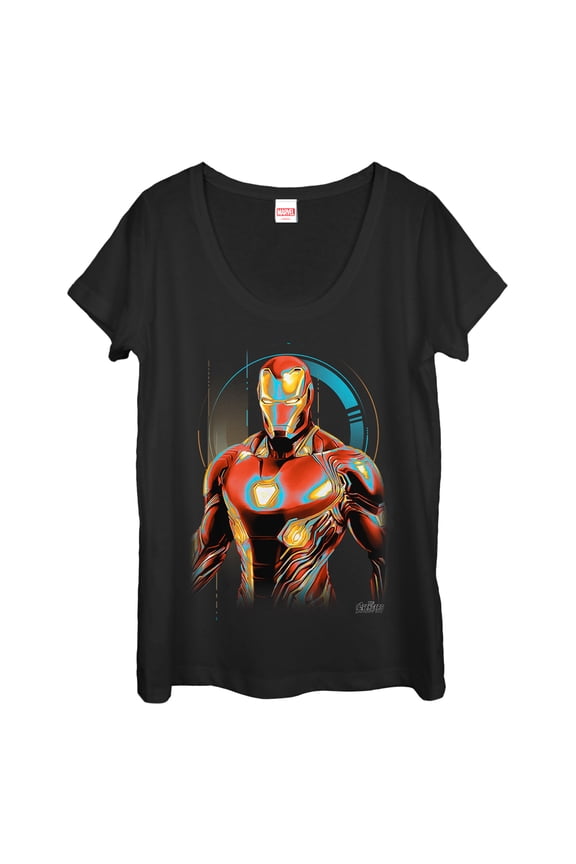Women's Marvel Avengers: Infinity War Iron Man Future Scoop Neck Black X Large