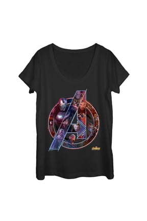 Women's Marvel Avengers: Infinity War Logo Scoop Neck Black 2X Large