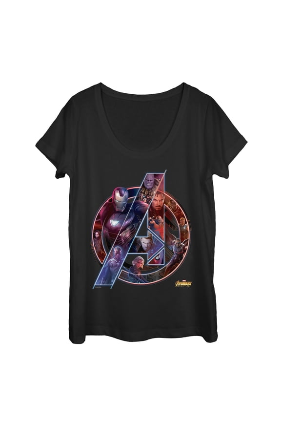 Women's Marvel Avengers: Infinity War Logo  Scoop Neck Black X Large
