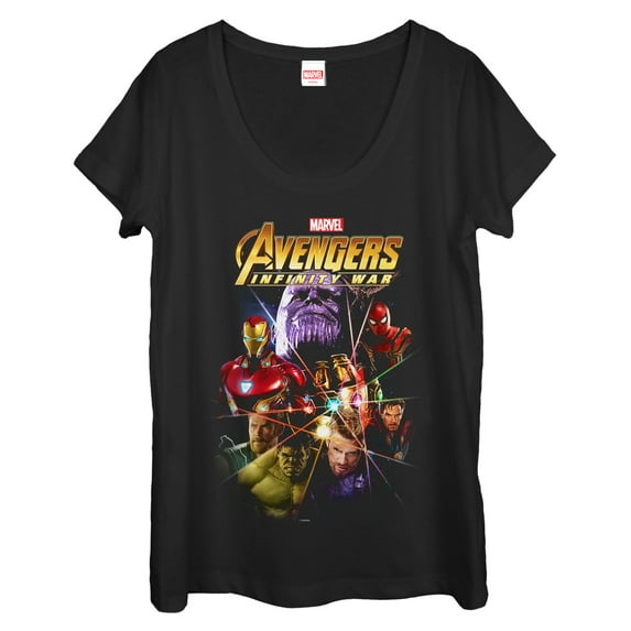 Women's Marvel Avengers: Infinity War Prism Scoop Neck Black 2X Large