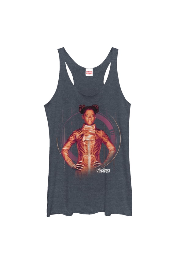 Women's Marvel Avengers: Infinity War Shuri Tech Racerback Tank Top Navy Blue Heather 2X Large