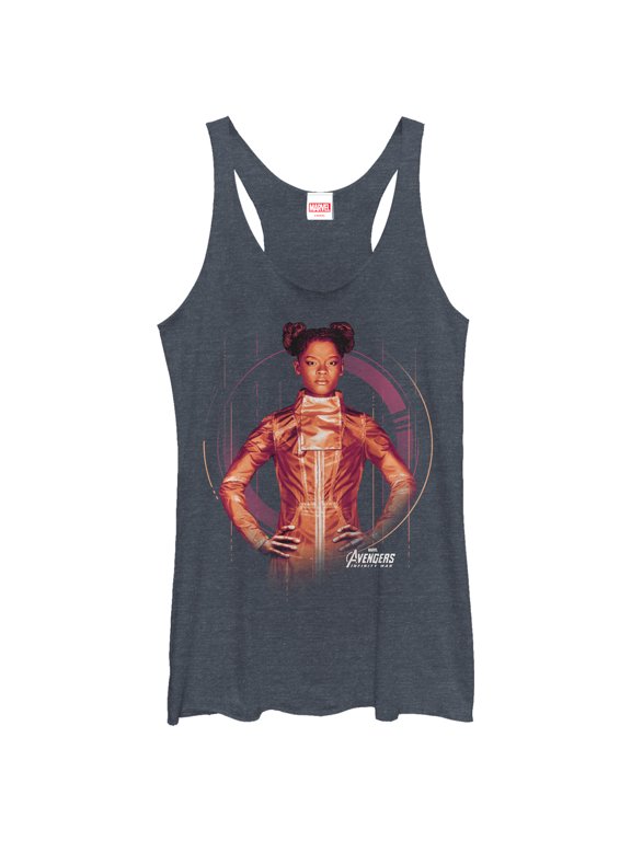 Women's Marvel Avengers: Infinity War Shuri Tech Racerback Tank Top Navy Blue Heather Large