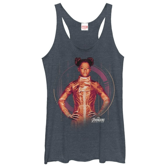 Women's Marvel Avengers: Infinity War Shuri Tech Racerback Tank Top Navy Blue Heather Small