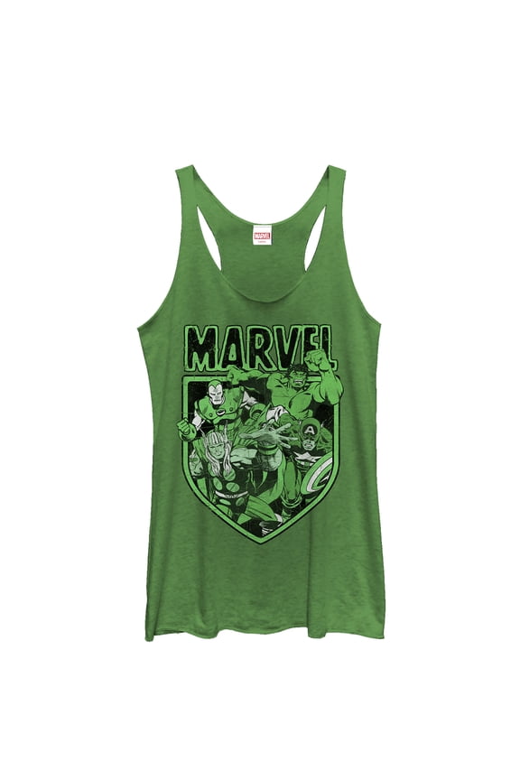 Women's Marvel Avengers Shield Racerback Tank Top Envy Green 2X Large