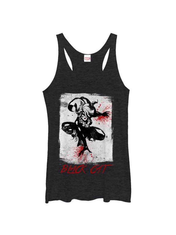 Women's Marvel Black Cat Racerback Tank Top Black Heather X Large