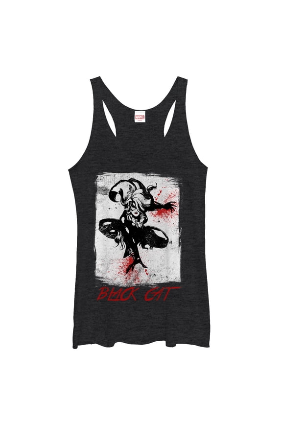 Women's Marvel Black Cat Racerback Tank Top Black Heather X Large