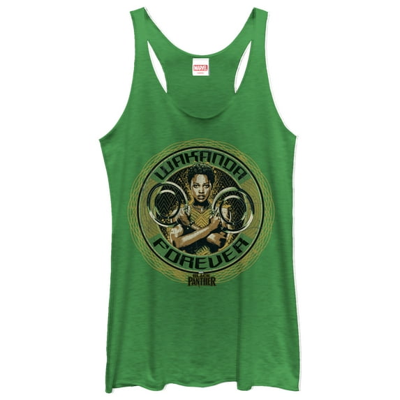 Women's Marvel Black Panther 2018 Nakia Forever Racerback Tank Top Envy Green X Large