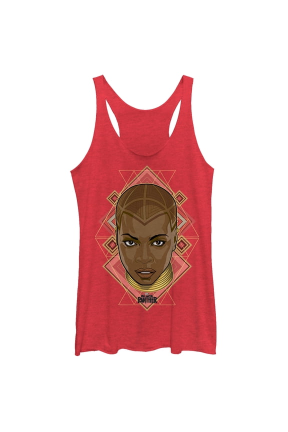 Women's Marvel Black Panther 2018 Okoye Portrait Racerback Tank Top Red Heather X Small