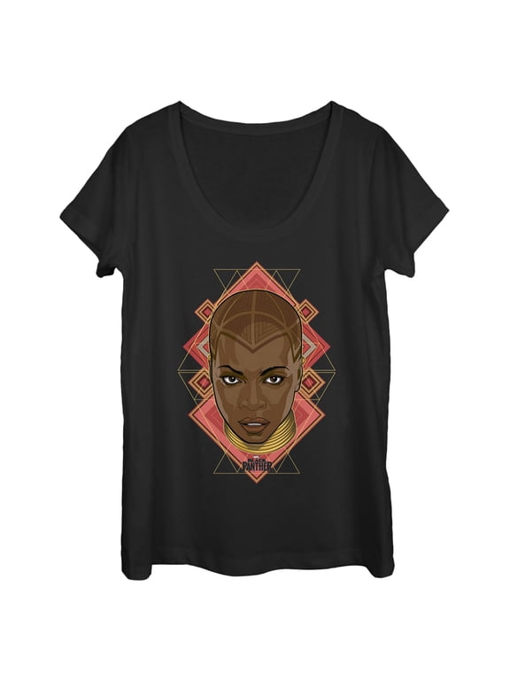 Women's Marvel Black Panther 2018 Okoye Portrait Scoop Neck Black Small