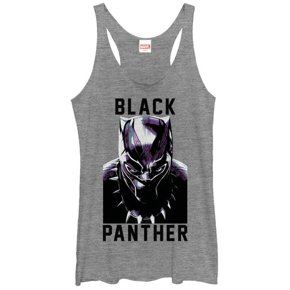 Women's Marvel Black Panther 2018 Portrait  Racerback Tank Top Gray Heather X Small