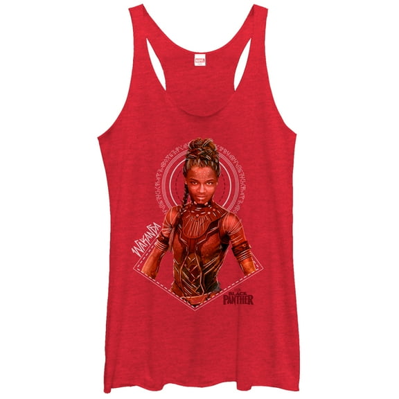 Women's Marvel Black Panther 2018 Shuri Portrait  Racerback Tank Top Red Heather Large