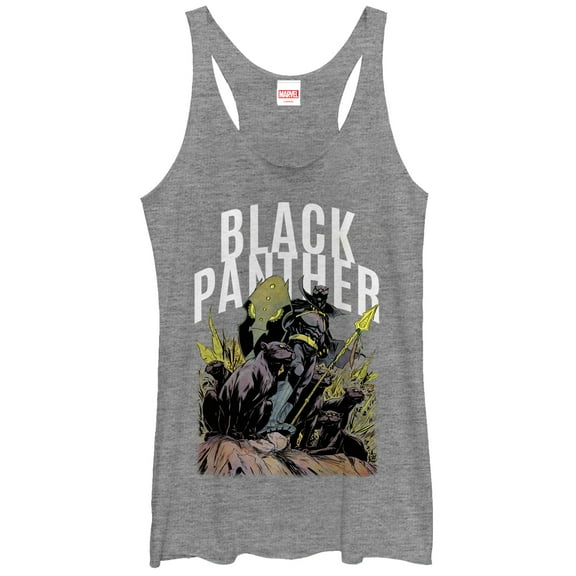 Women's Marvel Black Panther Army  Racerback Tank Top Gray Heather X Large