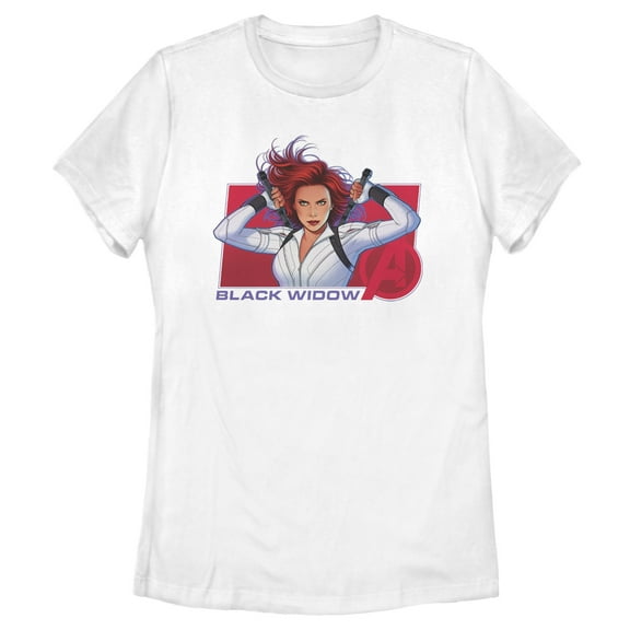 Women's Marvel Black Widow Avenger Hero  Graphic Tee White X Large