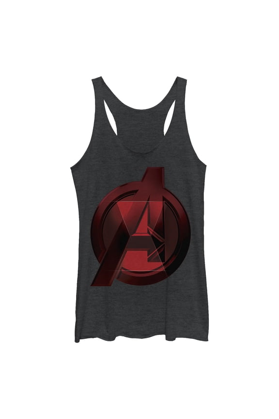 Women's Marvel Black Widow Avenger Symbol Racerback Tank Top Black Heather Large