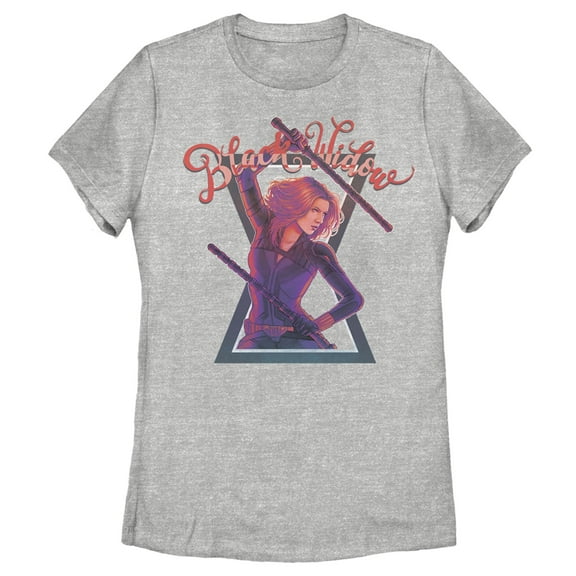 Women's Marvel Black Widow Battle Ready  Graphic Tee Athletic Heather Small