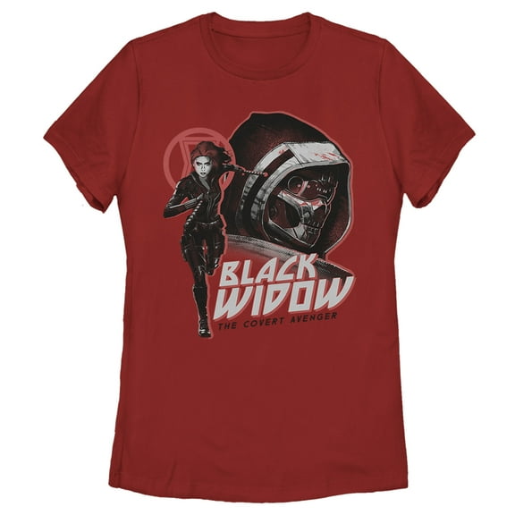 Women's Marvel Black Widow Covert Avenger  Graphic Tee Red Large