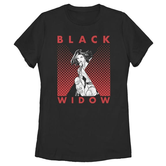 Women's Marvel Black Widow Gradient Pose  Graphic Tee Black X Large