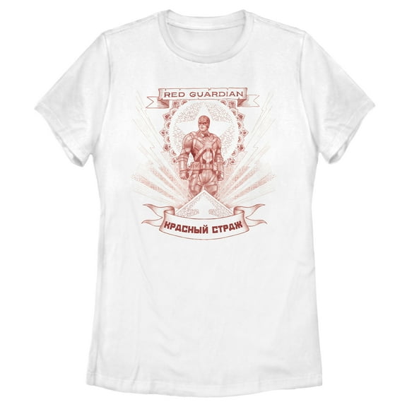 Women's Marvel Black Widow Guardian Halo  Graphic Tee White 2X Large