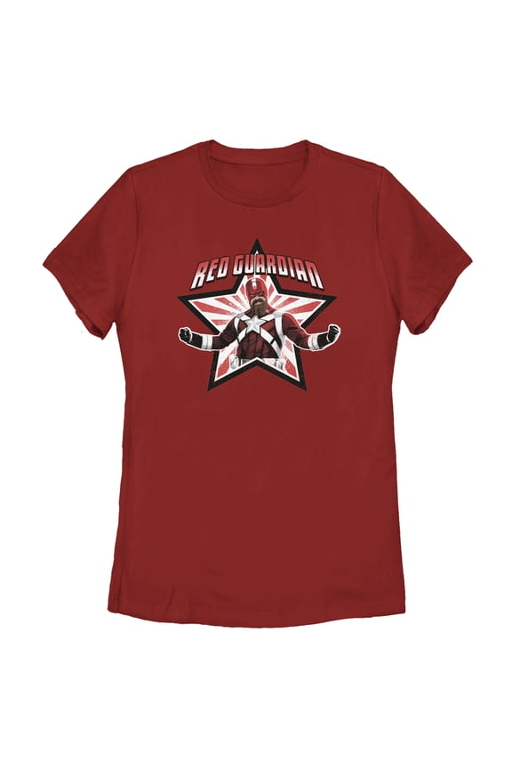 Women's Marvel Black Widow Guardian Star Graphic Tee Red Small