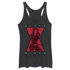 Women's Marvel Black Widow Hero Target Racerback Tank Top Black Heather Large