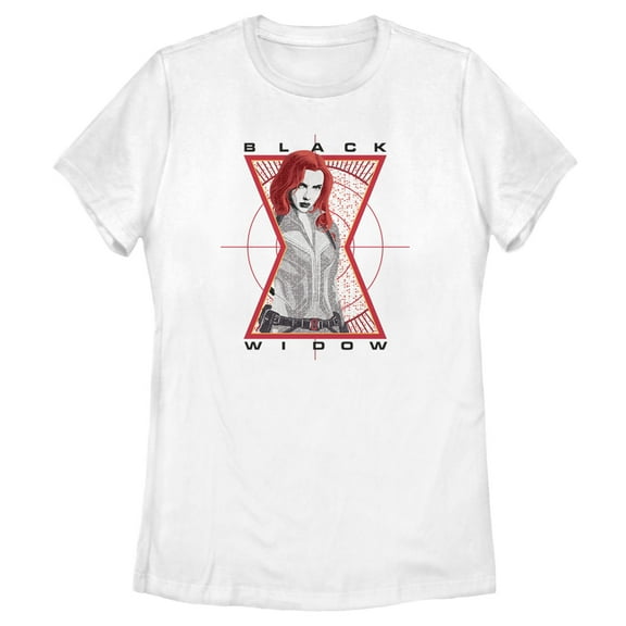 Women's Marvel Black Widow Hourglass Target  Graphic Tee White 2X Large