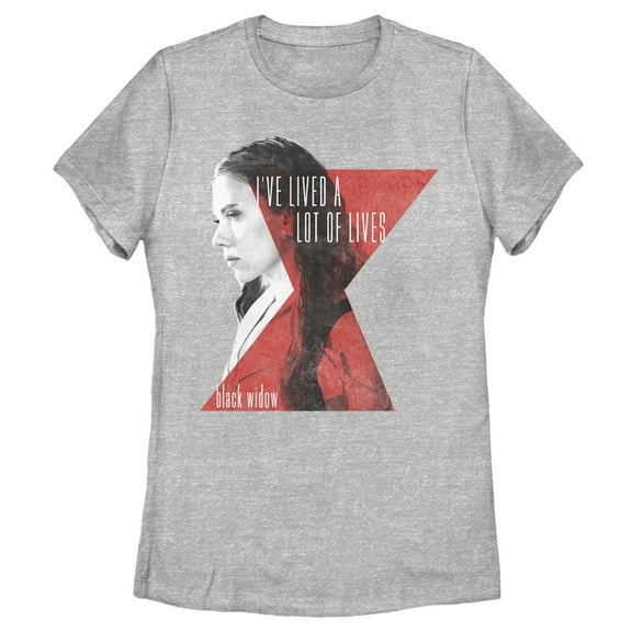 Women's Marvel Black Widow Multiple Lives  Graphic Tee Athletic Heather Large