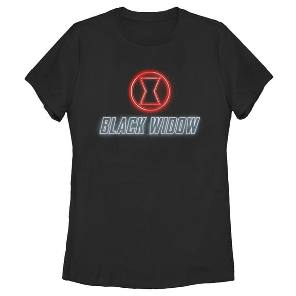 Women's Marvel Black Widow Neon Hourglass  Graphic Tee Black 2X Large